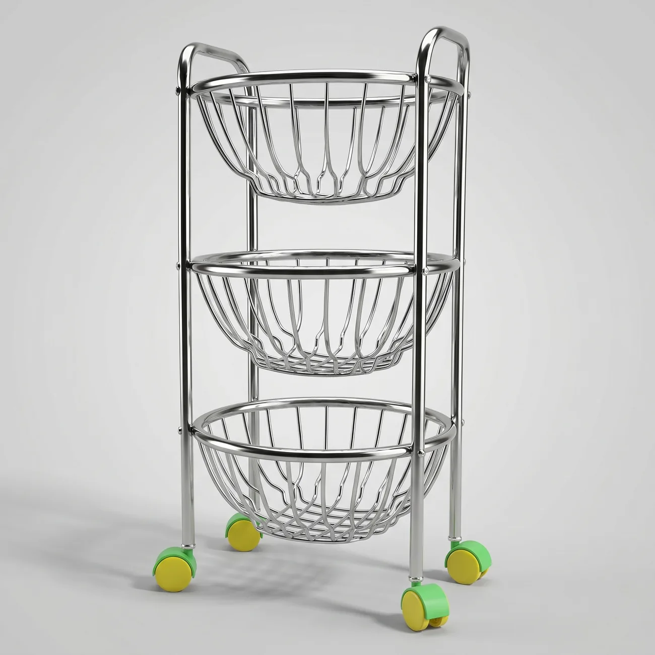 SS Round Pipe Fruit Trolley
