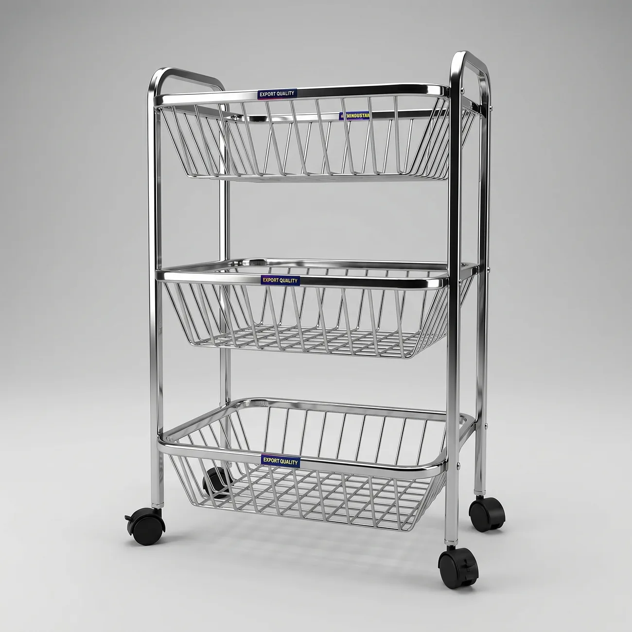 SS Square Pipe Fruit Trolley